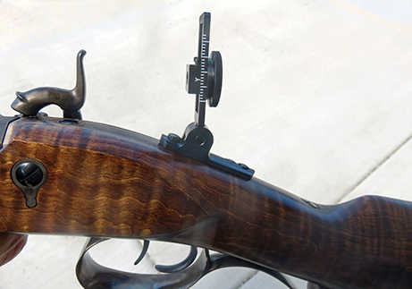 The new Muzzleloading Rifle Sight on a Hawken style rifle.